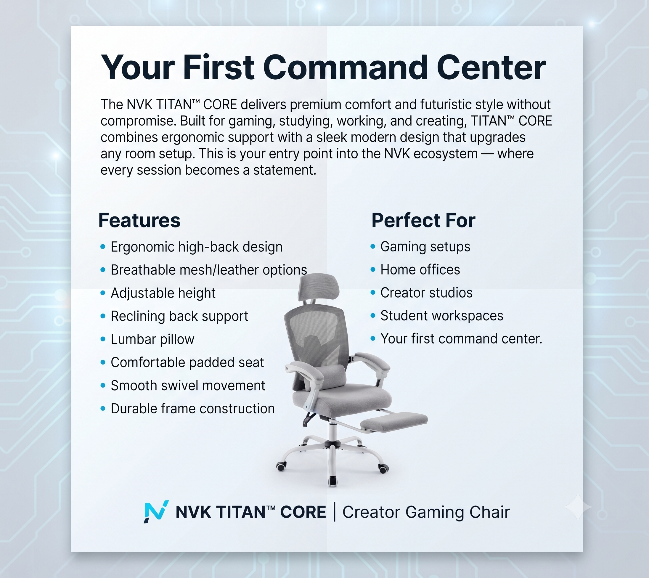 NVK TITAN™ CORE | Creator Gaming Chair