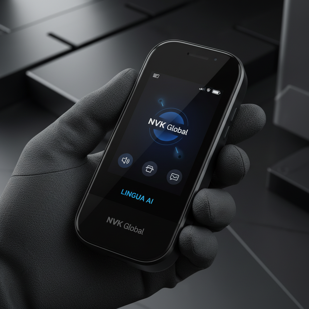NVK LINGUA™ AI Translator — Hand-held Shot